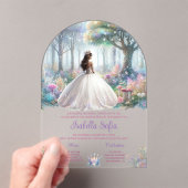 Invitations En Acrylique Pastel Enchanted Forest Quinceañera (In situ (ordinateur de poche))