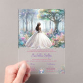Invitations En Acrylique Pastel Enchanted Forest Quinceañera (In situ (ordinateur de poche))