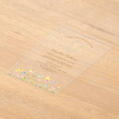 Invitations En Acrylique Pastel Fleur sauvage Wreath Baptême (Poser)