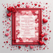 Invitations En Acrylique Pastel Galentine's Day Party Hearts Modern Ivory 