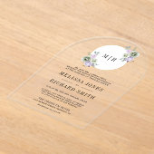 Invitations En Acrylique Pastel Purple Sage Green Floral Wedding (Poser)