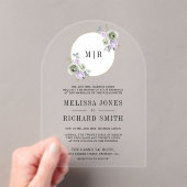 Invitations En Acrylique Pastel Purple Sage Green Floral Wedding (In situ (ordinateur de poche))