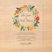 Invitations En Acrylique Pastel Spring Dahlia Fleur sauvage Mariage de cour (Recto)