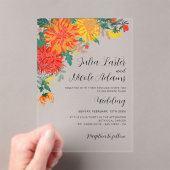 Invitations En Acrylique Pastel Spring Dahlia Fleur sauvage Mariage de cour (In situ (ordinateur de poche))