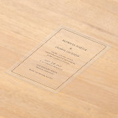 Invitations En Acrylique Patricia Classic Mariage élégant (Poser)
