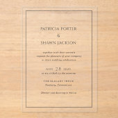 Invitations En Acrylique Patricia Classic Mariage élégant (Recto)