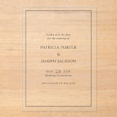 Invitations En Acrylique Patricia Classic Mariage élégant Enregistrer la da (Recto)