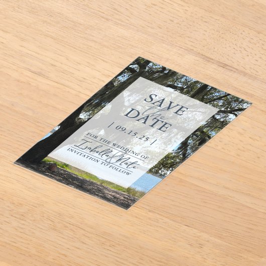 Invitations En Acrylique Pays bas enregistrer la date (chêne) (Poser)
