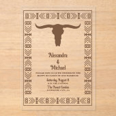 Invitations En Acrylique Pays du Sud-Ouest Ranch Mariage de l'Ouest (Recto)