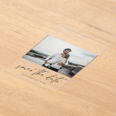 Invitations En Acrylique Paysage photo moderne chic Enregistrer la date (Poser)