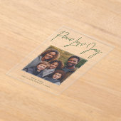 Invitations En Acrylique "Peace Love Joy" Photo Holiday (Poser)