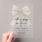 Invitations En Acrylique Pearl Bow Elle noue la douche nuptiale (In situ (ordinateur de poche))