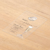 Invitations En Acrylique Pearls & Prosecco Sunset Beach Seashell (Poser)