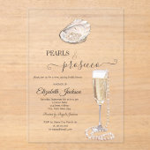 Invitations En Acrylique Pearls & Prosecco Sunset Beach Seashell (Recto)