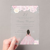 Invitations En Acrylique Peau rose foncée hiver Princesse (In situ (ordinateur de poche))