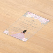 Invitations En Acrylique Peau rose foncée hiver Princesse (Poser)