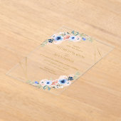 Invitations En Acrylique Pêche, Bleu, Collection de Mariages floraux (Poser)
