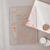 Invitations En Acrylique Peinture à main Mariage d'art contemporain