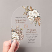 Invitations En Acrylique Peony moderne et Mariage Hydrangea (In situ (ordinateur de poche))