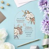 Invitations En Acrylique Peony moderne et Mariage Hydrangea (Insitu (Mariage))