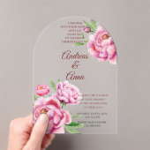 Invitations En Acrylique Peony Wedding (In situ (ordinateur de poche))