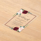 Invitations En Acrylique Perfection de flush : Aquarelle Mariage (Poser)