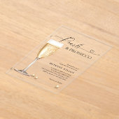 Invitations En Acrylique Perles élégantes et Fête des mariées de script Pro (Poser)