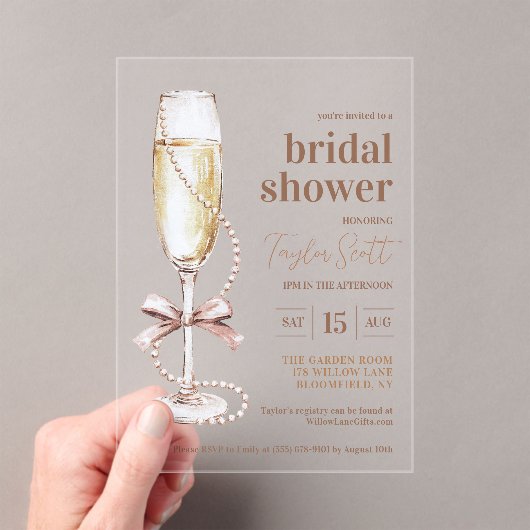 Invitations En Acrylique Perles élégantes et poursuites (In situ (ordinateur de poche))