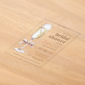 Invitations En Acrylique Perles Élégantes et Prosecco (Poser)