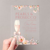 Invitations En Acrylique Perles en bois rose et Fête des mariées de poursui (In situ (ordinateur de poche))