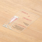 Invitations En Acrylique Perles Fête des mariées rose Prosecco clair (Poser)