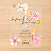 Invitations En Acrylique Perles, pétales + Procureure | Fête des mariées de (Recto)