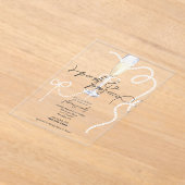 Invitations En Acrylique Perles, pétales + Procureure | Fête des mariées pe (Poser)