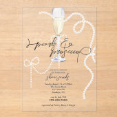 Invitations En Acrylique Perles, pétales + Procureure | Fête des mariées pe (Recto)