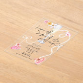 Invitations En Acrylique Perles, pétales + Procureure | Fête des mariées te (Poser)