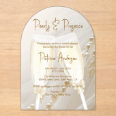 Invitations En Acrylique Perles & Prosecco Fête des mariées moderne élégant (Recto)