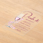 Invitations En Acrylique Perles & Prosecco Fête des mariées moderne élégant (Poser)