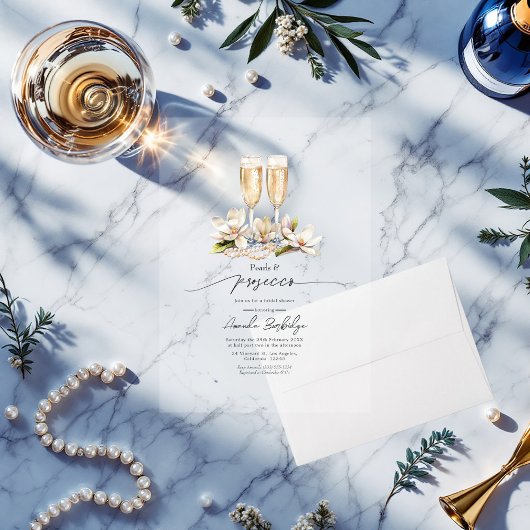 Invitations En Acrylique Perles transparentes et Fête des mariées de poursu