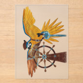 Invitations En Acrylique Perroquet Pirate (Recto)