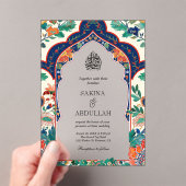 Invitations En Acrylique Perse Floral Inlay Mariage musulman (In situ (ordinateur de poche))