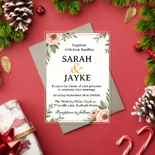 Invitations En Acrylique "Personnalisable couleur d'aquarelle Mariage Flora