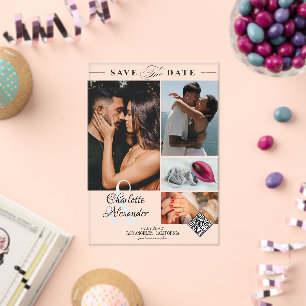 Invitations En Acrylique Personnalisé 4 photo Collage mariage Enregistrer l