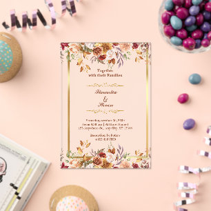 Invitations En Acrylique Personnalisé avec leur famille Mariage