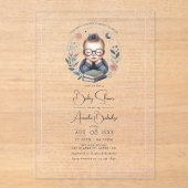 Invitations En Acrylique Personnalisé Notre Prochain Baby shower Chapitre (Recto)