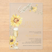 Invitations En Acrylique Pétales et Procuco Boho Fête des mariées de tourne (Recto)