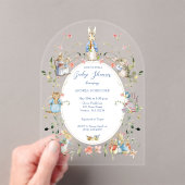 Invitations En Acrylique Peter le lapin Fleur sauvage Baby shower acrylique (In situ (ordinateur de poche))