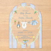 Invitations En Acrylique Peter the Rabbit Clothesline Baby Shower (Recto)