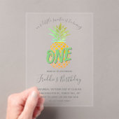 Invitations En Acrylique Petit ananas 1er anniversaire (In situ (ordinateur de poche))