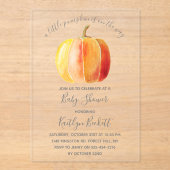Invitations En Acrylique Petit Baby shower Citrouille (Recto)