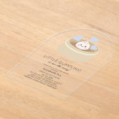 Invitations En Acrylique Petit Baby shower de garçon bleu Dumpling (Poser)